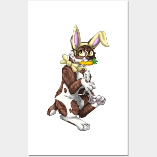 Bobtail BunnyCat: Chocolate Bicolor Tabby (Yellow) Posters and Art